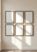 Frame Interior Frame Mockup — Walnut Frame Portrait 2:3 — Perspective View — #00573 | MockupBulk