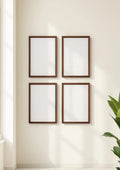 Frame Frame Display Mockup — Walnut Frame Portrait 2:3 — Perspective View — #00576 | MockupBulk