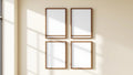 Frame Lifestyle Frame Mockup — Walnut Frame Portrait 2:3 — Perspective View — #00578 | MockupBulk