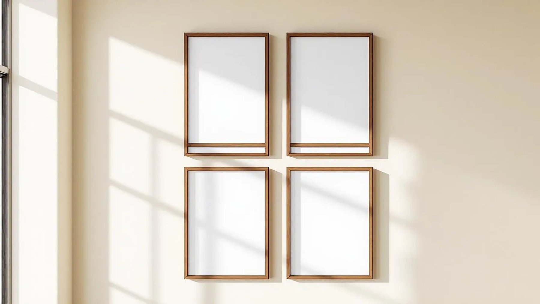 Frame Lifestyle Frame Mockup — Walnut Frame Portrait 2:3 — Perspective View — #00578 | MockupBulk