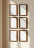 Frame Interior Frame Mockup — Walnut Frame Portrait 2:3 — Perspective View — #00582 | MockupBulk