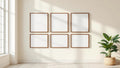 Frame Lifestyle Frame Mockup — Walnut Frame Square 1:1 — Perspective View — #00584 | MockupBulk