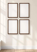 Frame Premium Interior Mockup — Walnut Frame Portrait 2:3 — Perspective View — #00585 | MockupBulk