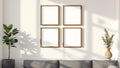 Frame Editorial Room Mockup — Walnut Frame Portrait 4:5 — Perspective View — #00587 | MockupBulk