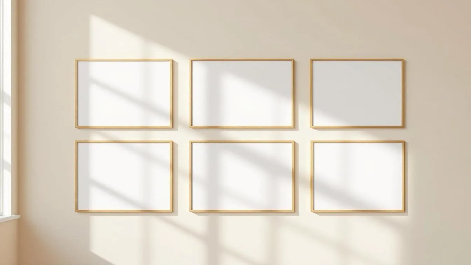 Frame Lifestyle Frame Mockup — Gold Frame Square 1:1 — Perspective View — #00590 | MockupBulk