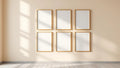 Frame Editorial Room Mockup — Gold Frame Portrait 5:7 — Perspective View — #00593 | MockupBulk