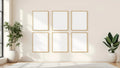 Frame Wall Art Mockup — Gold Frame Square 1:1 — Perspective View — #00596 | MockupBulk