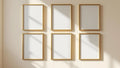 Frame Editorial Room Mockup — Gold Frame Portrait 2:3 — Perspective View — #00599 | MockupBulk
