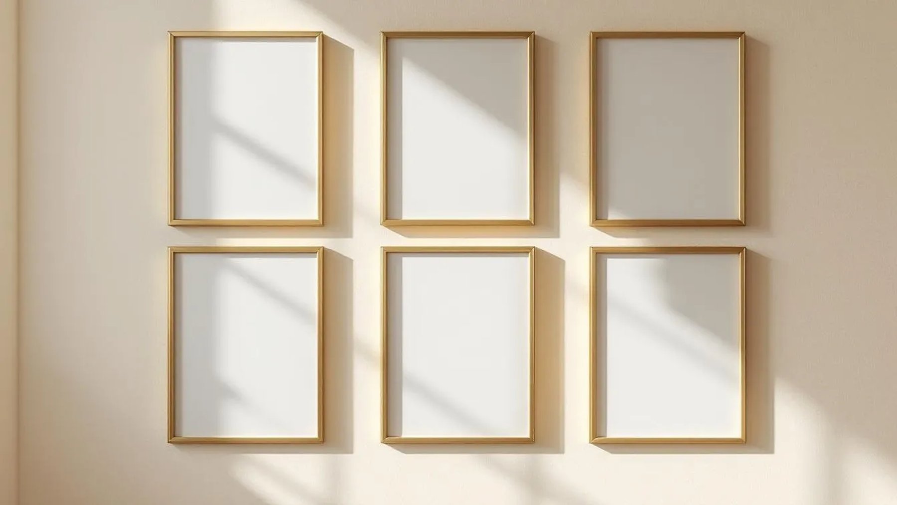Frame Editorial Room Mockup — Gold Frame Portrait 2:3 — Perspective View — #00599 | MockupBulk