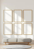 Frame Styled Room Mockup — Gold Frame Portrait 2:3 — Perspective View — #00600 | MockupBulk