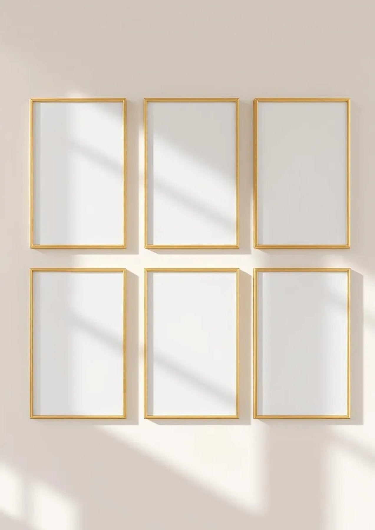 Frame Lifestyle Frame Mockup — Gold Frame Portrait 2:3 — Perspective View — #00603 | MockupBulk