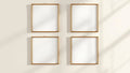 Frame High-Res Frame Mockup — Gold Frame Square 1:1 — Perspective View — #00605 | MockupBulk