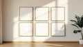 Frame Frame Display Mockup — Gold Frame Portrait 2:3 — Perspective View — #00608 | MockupBulk
