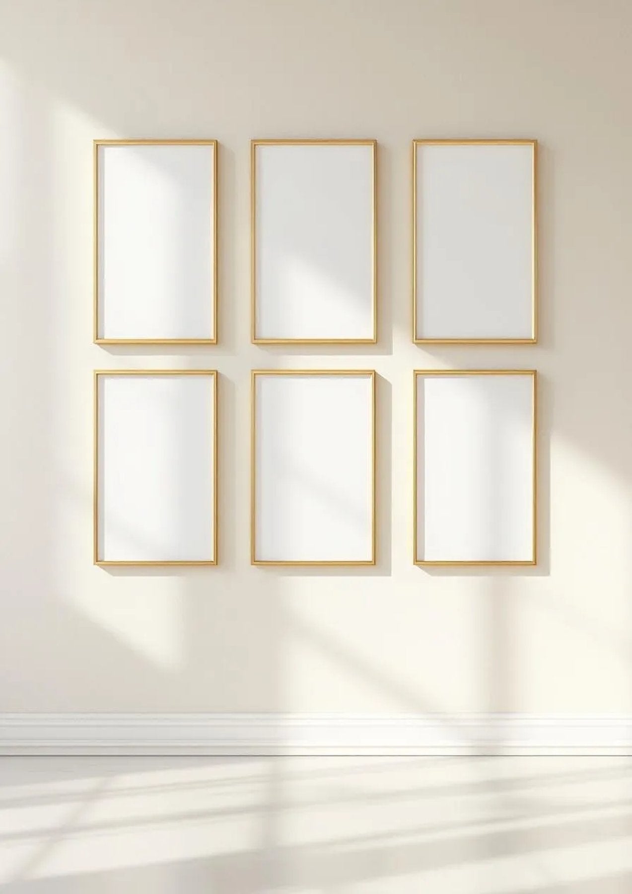 Frame Styled Room Mockup — Gold Frame Portrait 2:3 — Perspective View — #00609 | MockupBulk