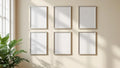 Frame Premium Interior Mockup — Silver Frame Portrait 2:3 — Perspective View — #00611 | MockupBulk