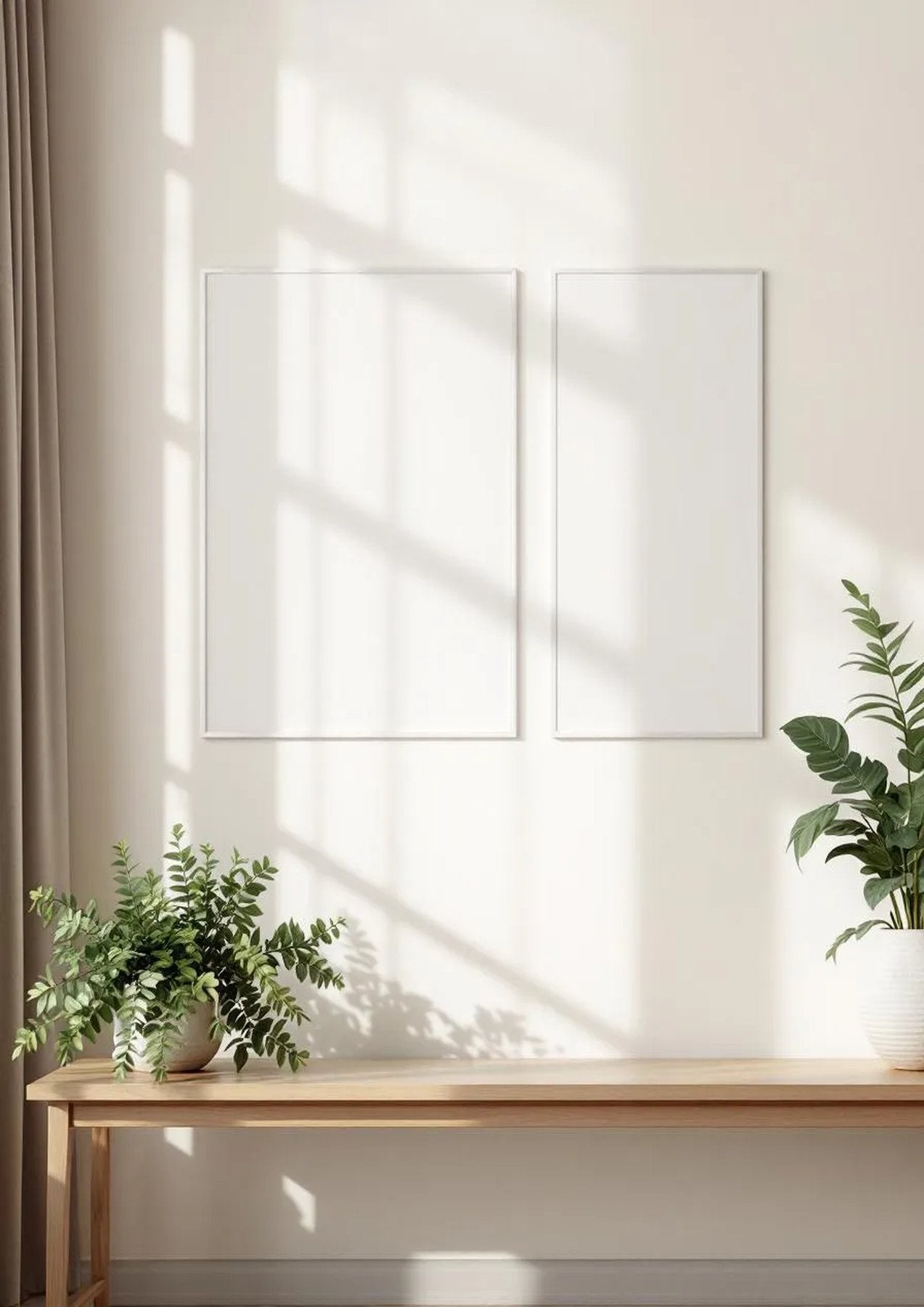 Frame Room Scene Mockup — Silver Frame Portrait 2:3 — Perspective View — #00612 | MockupBulk