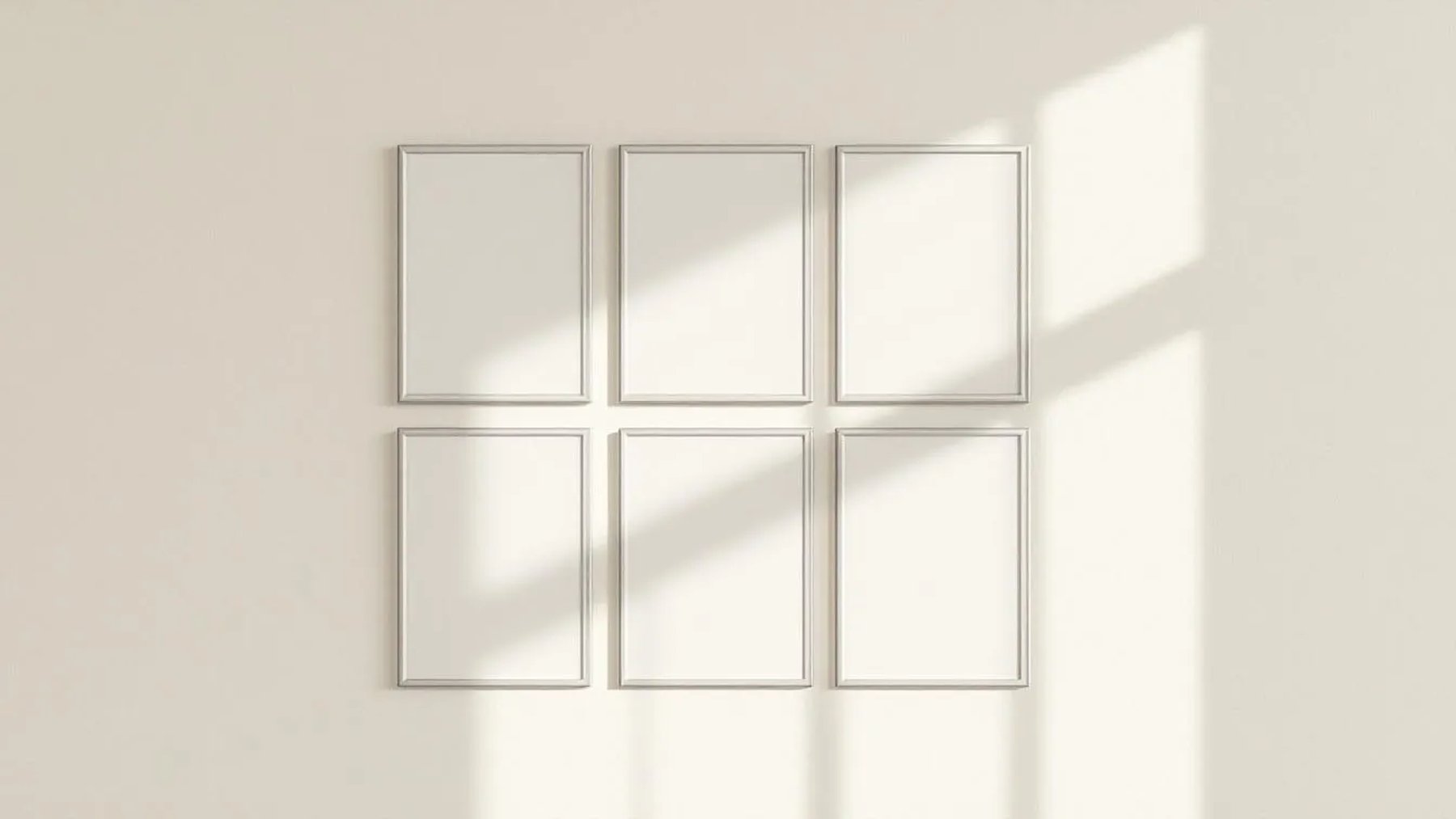 Frame Wall Art Mockup — Silver Frame Portrait 2:3 — Perspective View — #00614 | MockupBulk