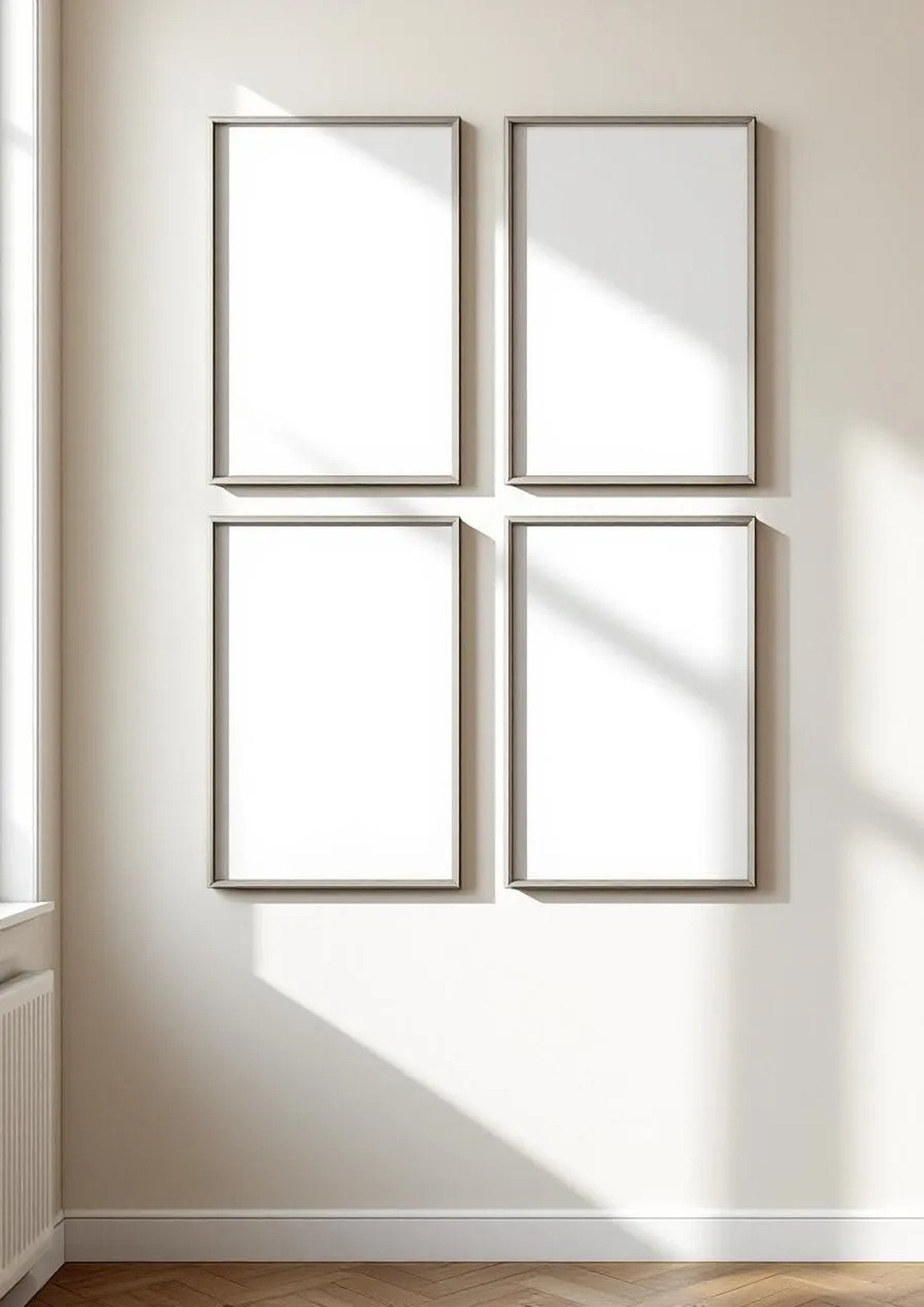 Frame Room Scene Mockup — Silver Frame Portrait 2:3 — Perspective View — #00615 | MockupBulk