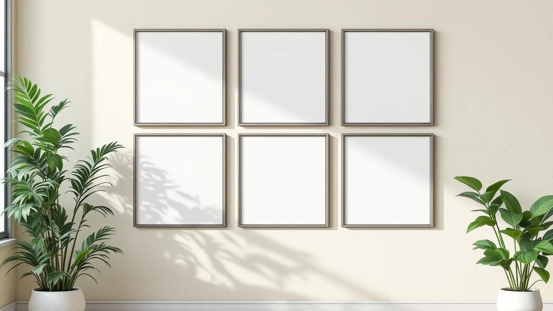 Frame High-Res Frame Mockup — Silver Frame Square 1:1 — Perspective View — #00617 | MockupBulk