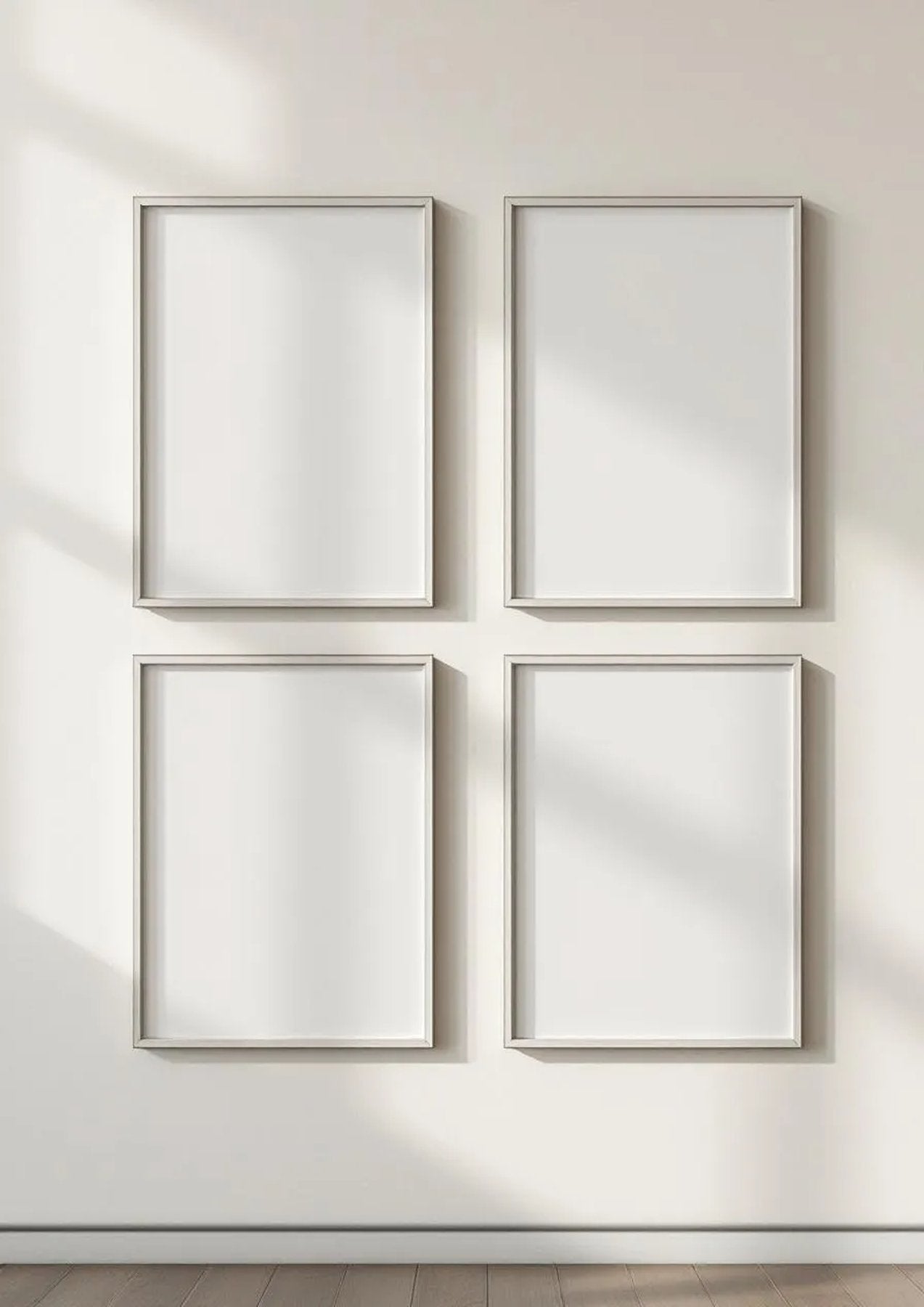 Frame Lifestyle Frame Mockup — Silver Frame Portrait 2:3 — Perspective View — #00621 | MockupBulk