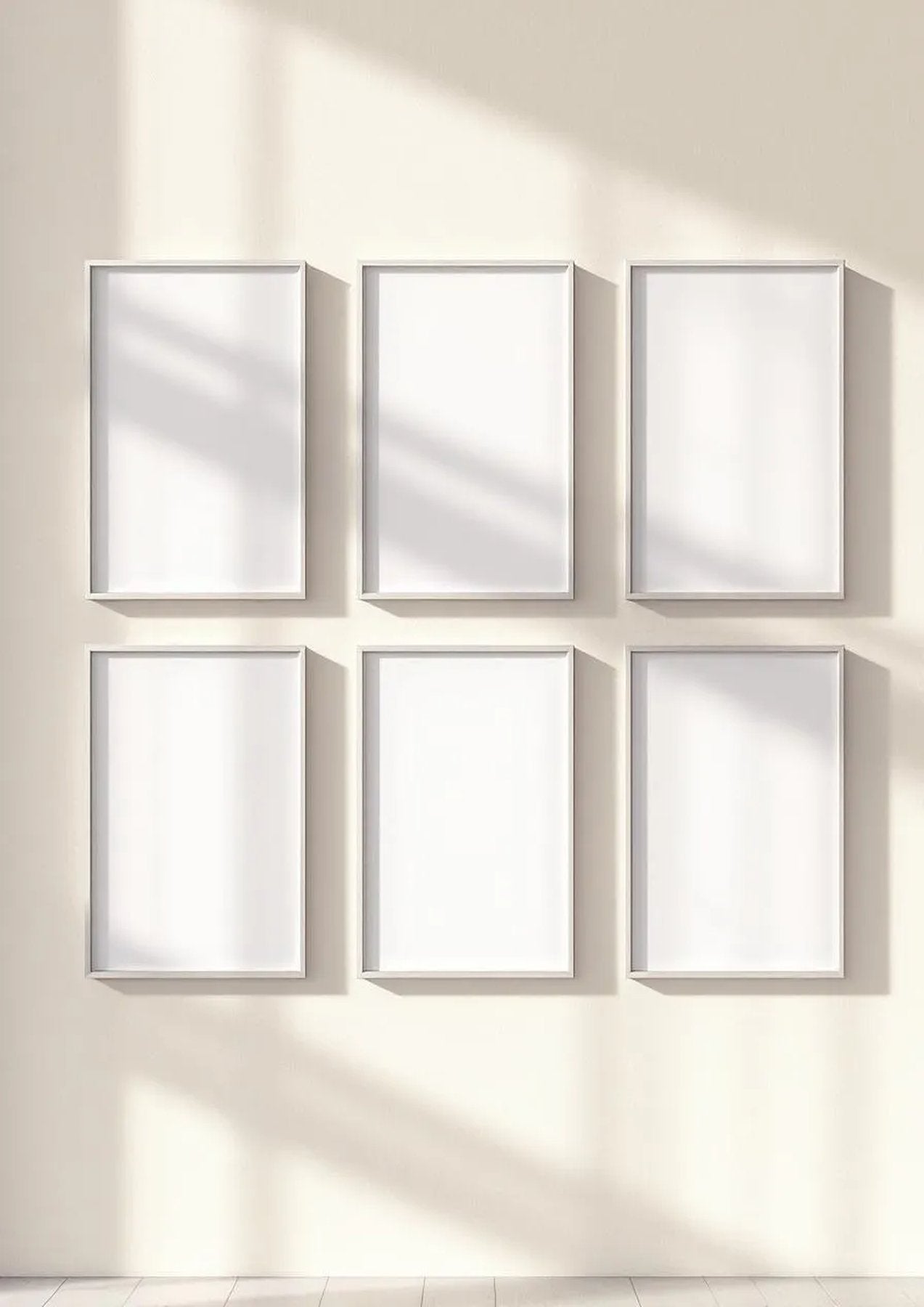 Frame Editorial Room Mockup — Silver Frame Portrait 2:3 — Perspective View — #00624 | MockupBulk