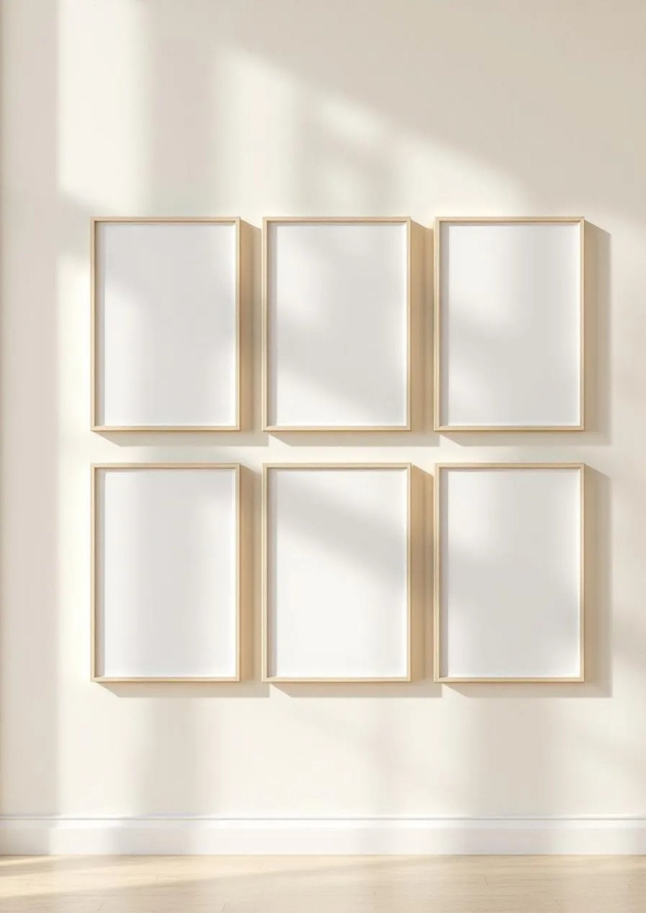 Frame Wall Art Mockup — Silver Frame Portrait 2:3 — Perspective View — #00630 | MockupBulk