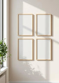 Frame Wall Art Mockup — Raw Pine Frame Portrait 2:3 — Perspective View — #00633 | MockupBulk
