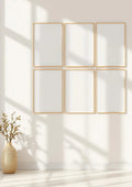 Frame Interior Frame Mockup — Raw Pine Frame Portrait 2:3 — Perspective View — #00636 | MockupBulk