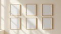 Frame Frame Display Mockup — Raw Pine Frame Portrait 4:5 — Perspective View — #00638 | MockupBulk
