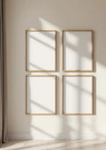 Frame Wall Art Mockup — Raw Pine Frame Portrait 2:3 — Perspective View — #00639 | MockupBulk