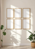 Frame Interior Frame Mockup — Raw Pine Frame Portrait 2:3 — Perspective View — #00642 | MockupBulk