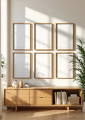 Frame Styled Room Mockup — Raw Pine Frame Portrait 2:3 — Perspective View — #00645 | MockupBulk