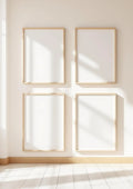 Frame Room Scene Mockup — Raw Pine Frame Portrait 4:5 — Perspective View — #00648 | MockupBulk