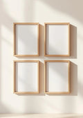 Frame Frame Display Mockup — Raw Pine Frame Portrait 2:3 — Perspective View — #00651 | MockupBulk