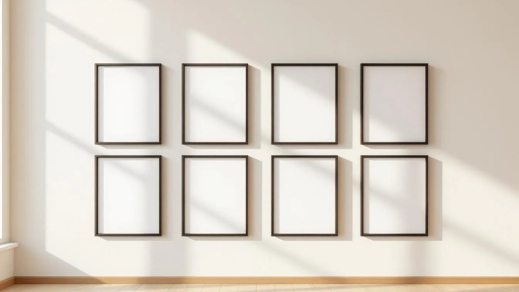 Frame Premium Interior Mockup — Espresso Frame Square 1:1 — Perspective View — #00656 | MockupBulk