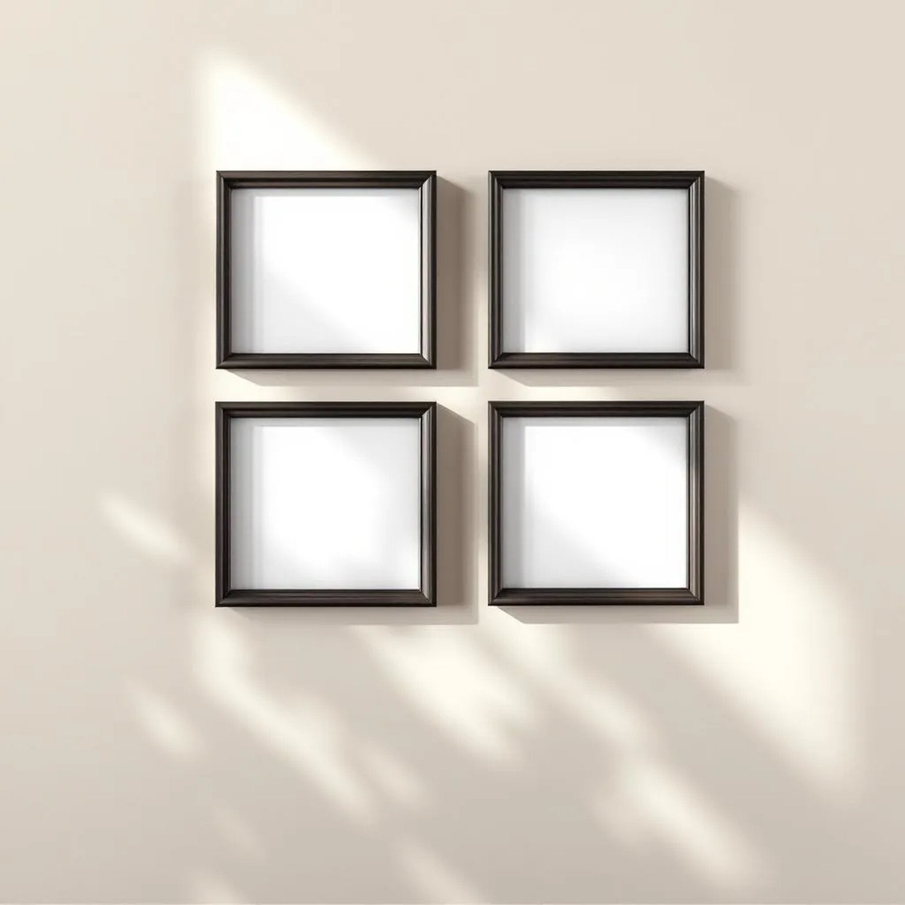 Frame Wall Art Mockup — Plain Square Frame Portrait 5:7 — Perspective View — #00658 | MockupBulk