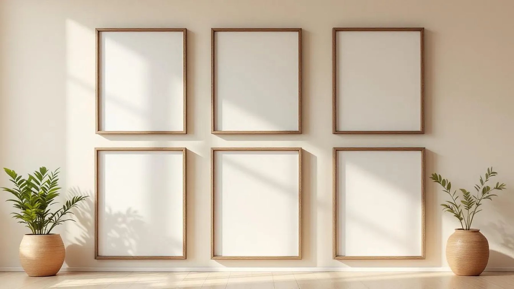 Frame Frame Display Mockup — Espresso Frame Portrait 2:3 — Perspective View — #00659 | MockupBulk