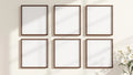 Frame Premium Interior Mockup — Espresso Frame Square 1:1 — Perspective View — #00668 | MockupBulk
