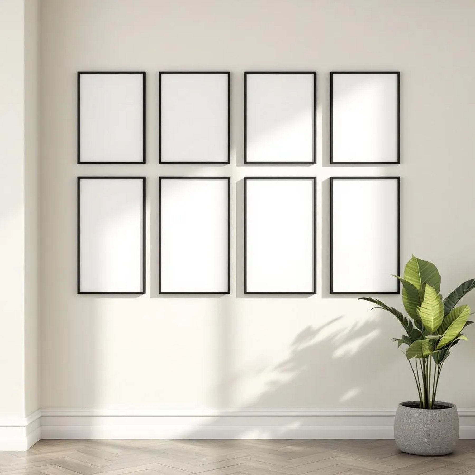 Frame Room Scene Mockup — Plain Square Frame Portrait 2:3 — Perspective View — #00673 | MockupBulk
