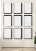 Frame Editorial Room Mockup — Matte Black Frame Portrait 2:3 — Perspective View — #00675 | MockupBulk