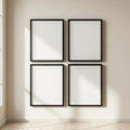 Frame Interior Frame Mockup — Plain Square Frame Portrait 2:3 — Perspective View — #00676 | MockupBulk