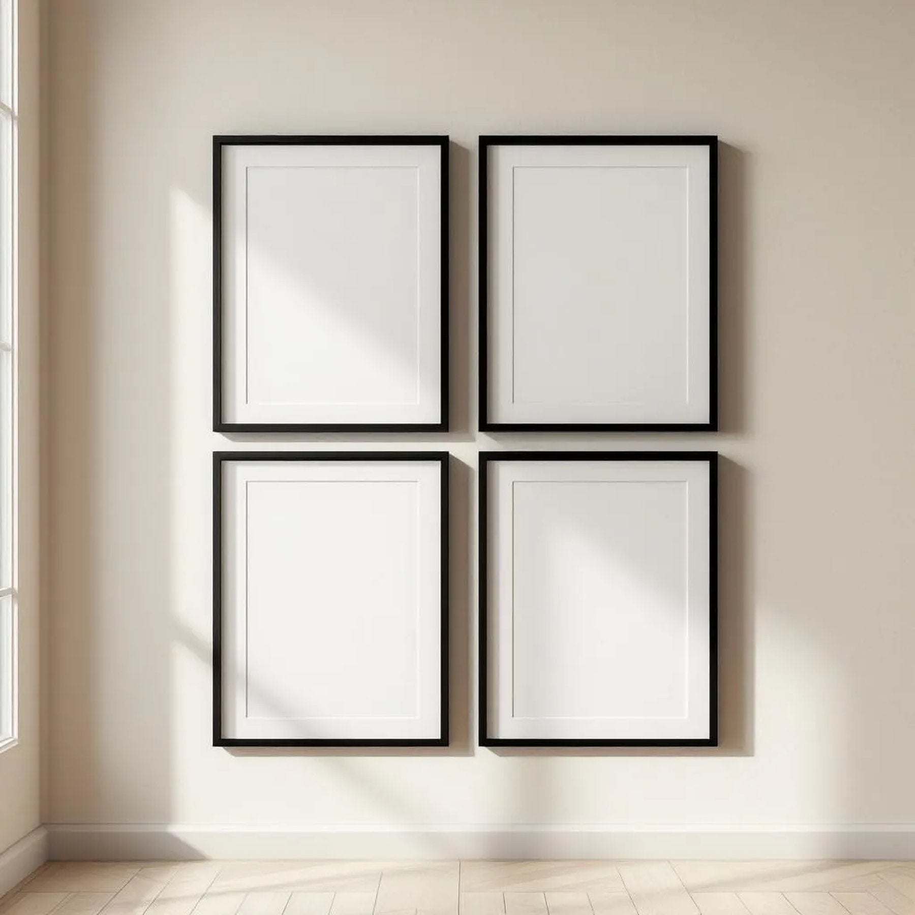 Frame Interior Frame Mockup — Plain Square Frame Portrait 2:3 — Perspective View — #00676 | MockupBulk