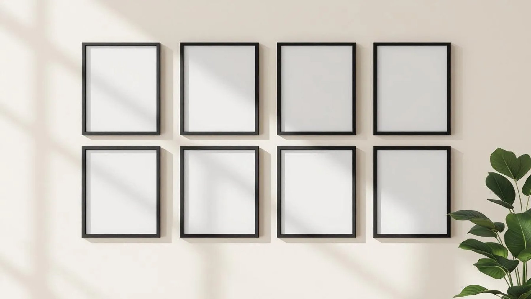Frame Frame Display Mockup — Matte Black Frame Square 1:1 — Perspective View — #00680 | MockupBulk