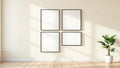 Frame Interior Frame Mockup — Matte Black Frame Square 1:1 — Perspective View — #00683 | MockupBulk