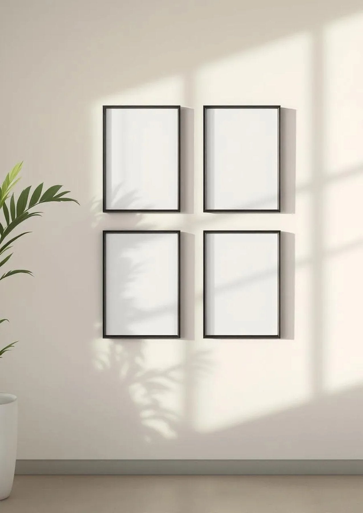 Frame High-Res Frame Mockup — Matte Black Frame Portrait 2:3 — Perspective View — #00684 | MockupBulk