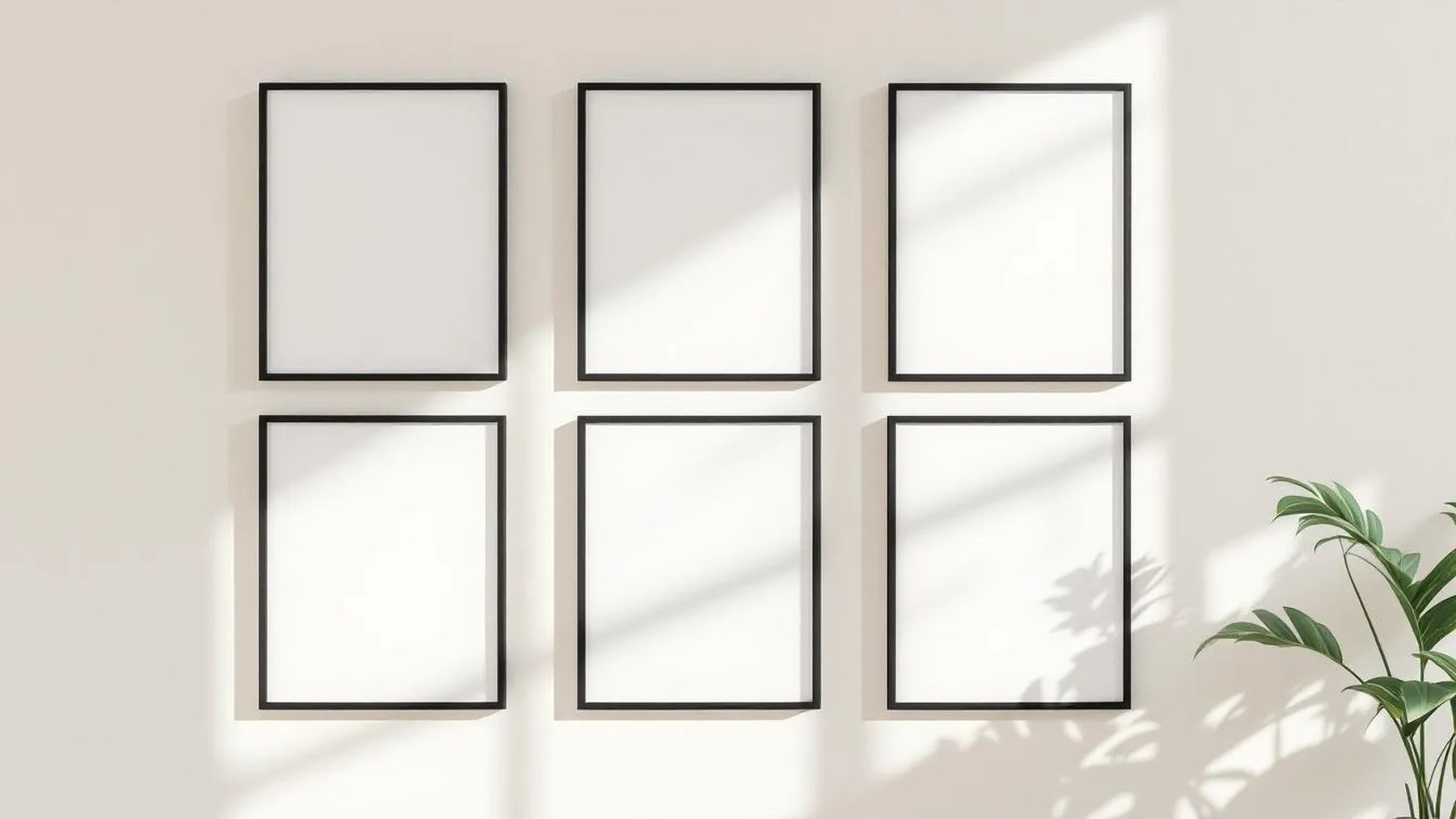 Frame Premium Interior Mockup — Matte Black Frame Square 1:1 — Perspective View — #00686 | MockupBulk