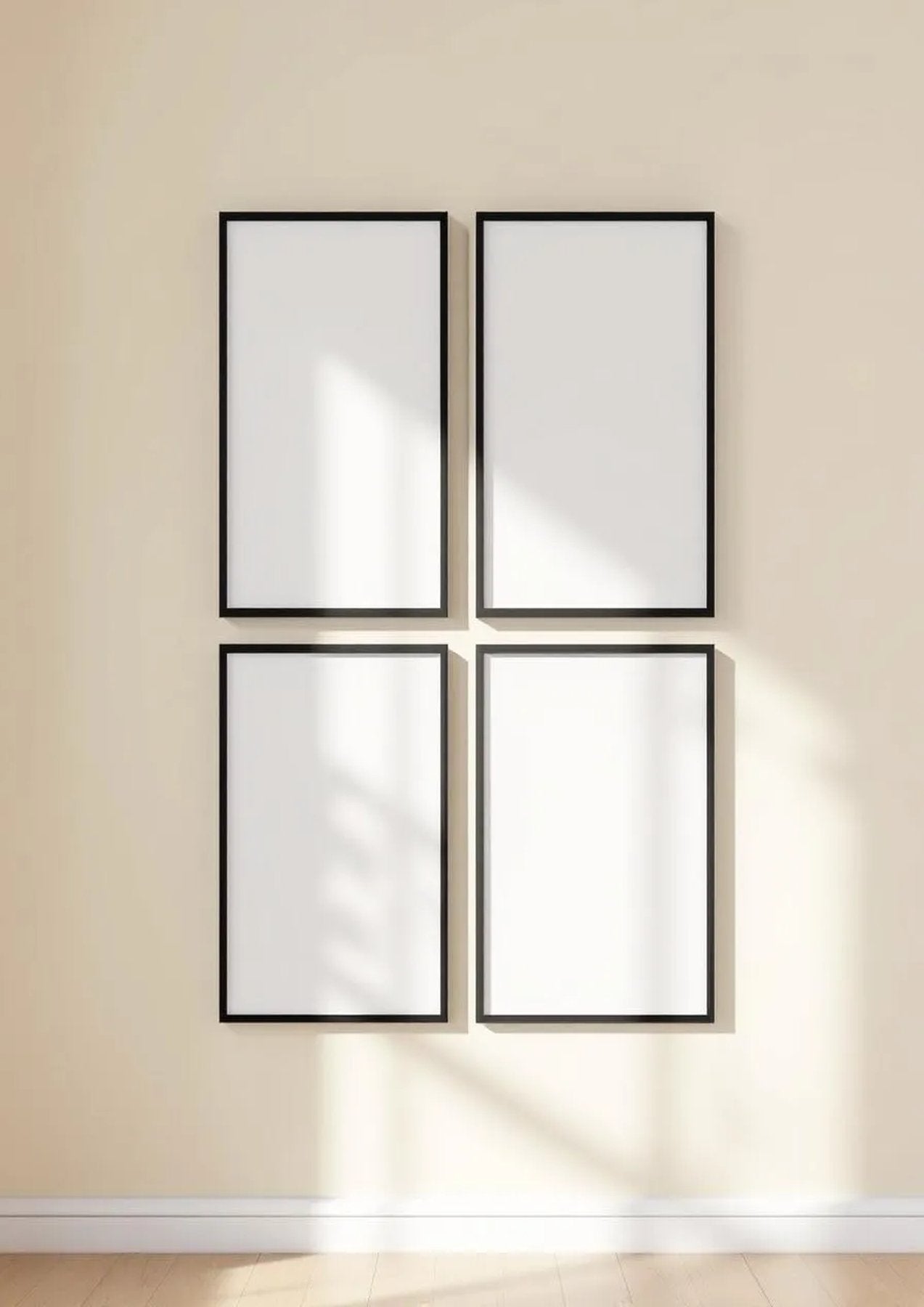 Frame Editorial Room Mockup — Matte Black Frame Portrait 2:3 — Perspective View — #00687 | MockupBulk