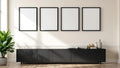 Frame Wall Art Mockup — Matte Black Frame Square 1:1 — Perspective View — #00689 | MockupBulk