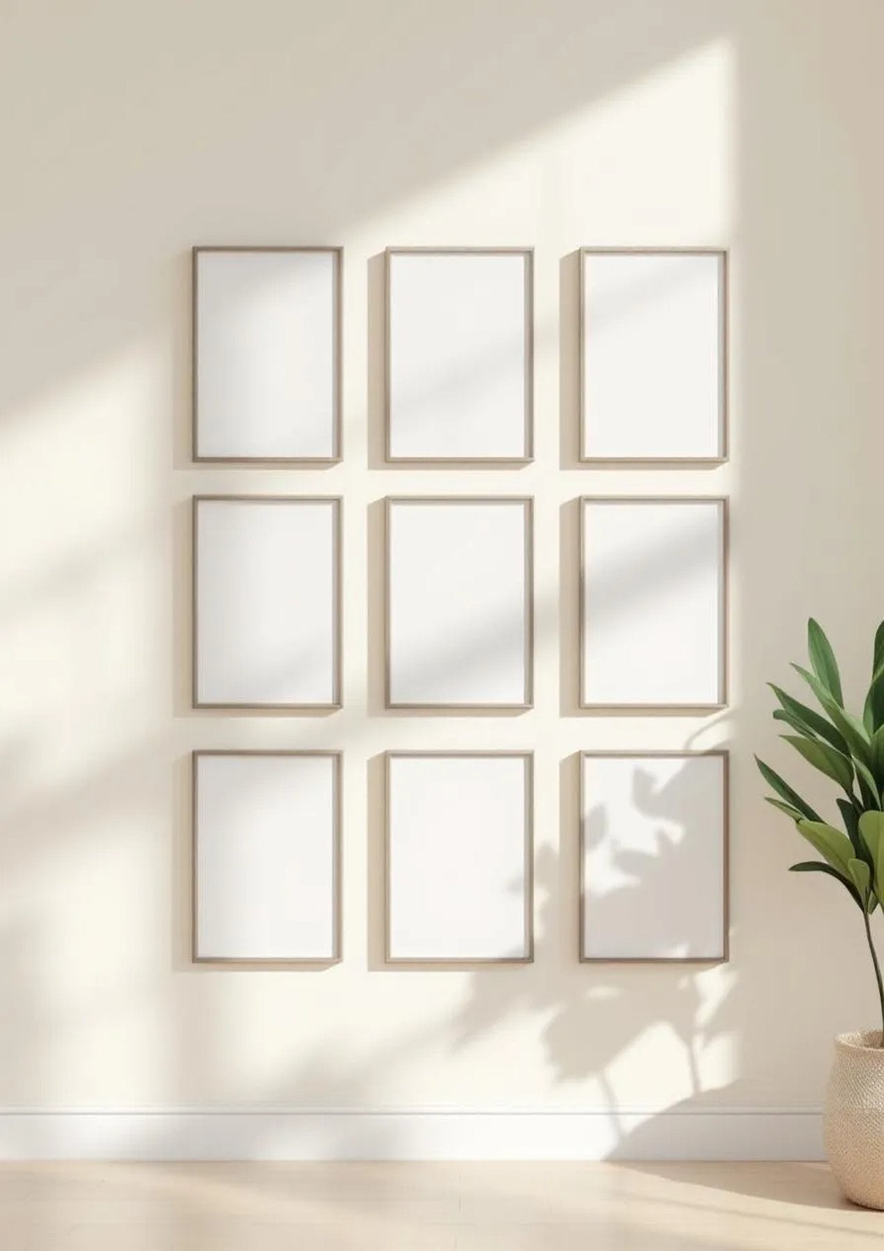 Frame Wall Art Mockup — Matte Black Frame Portrait 2:3 — Perspective View — #00693 | MockupBulk