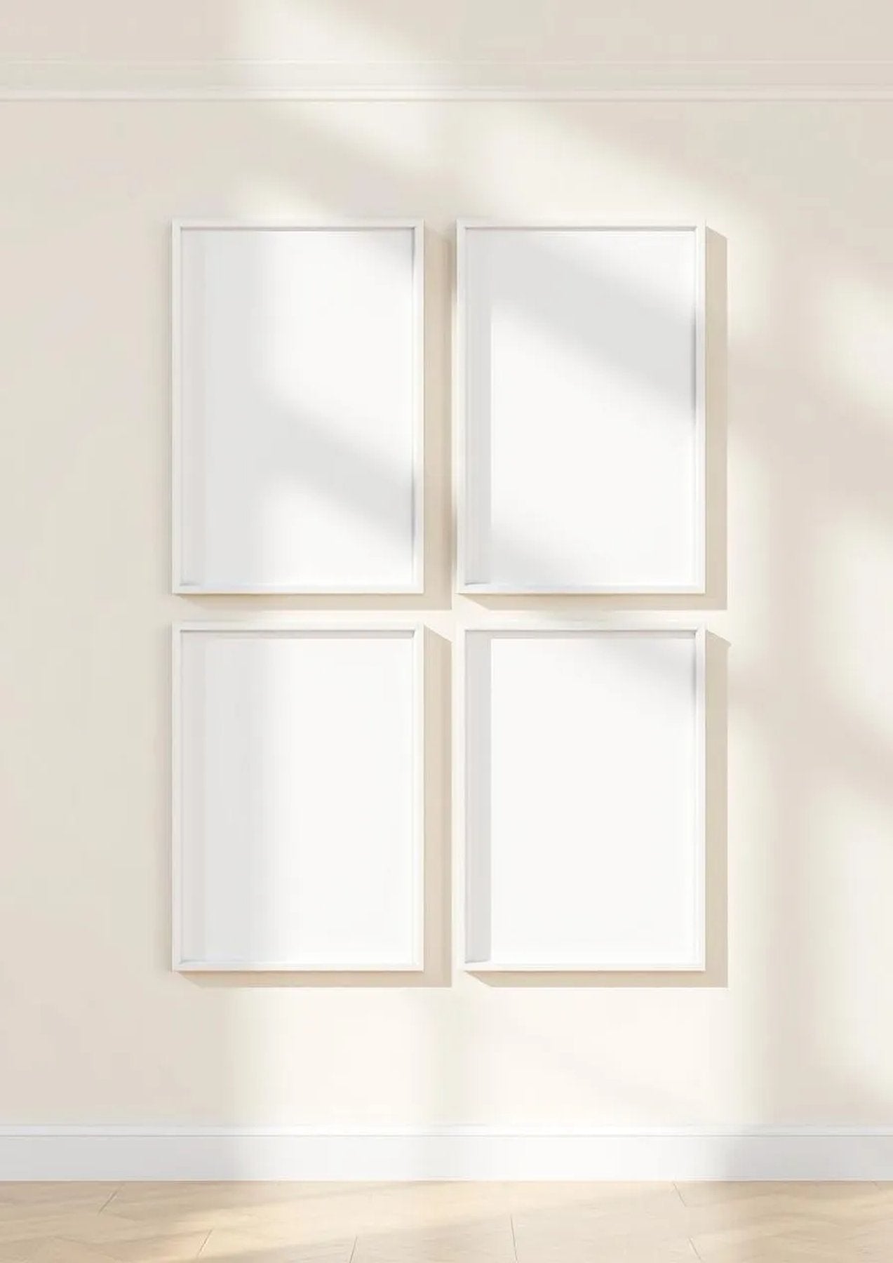Frame Interior Frame Mockup — White Frame Portrait 2:3 — Perspective View — #00696 | MockupBulk